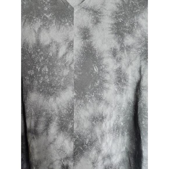 Eileen Fisher Silk Tunic black/gray Watercolor oversized sz M Lagenlook artsy - Picture 2 of 8